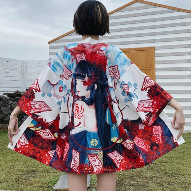 Dragon Anime Kimono Beach Girls Cosplay Dress Shirts New Korean Sunscreen Japanese Kimono Traditional Clothing Hombre Yukata Man