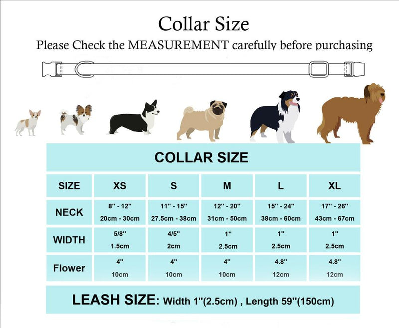 Mädchen-Hundehalsband, Hundeblume und Leine, Set für Haustier, Hund, Katze, mit roségoldener Metallschnalle