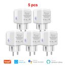 GIRIER Tuya Wifi Smart Plug 20A EU Smart Socket Outlet with Power Monitor Timer Function 4200W Compatible with Alexa Google Home