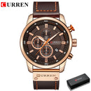 CURREN Markenuhr Männer Leder Sportuhren Herren Armee Militär Quarz Armbanduhr Chronograph Männliche Uhr Relogio Masculino