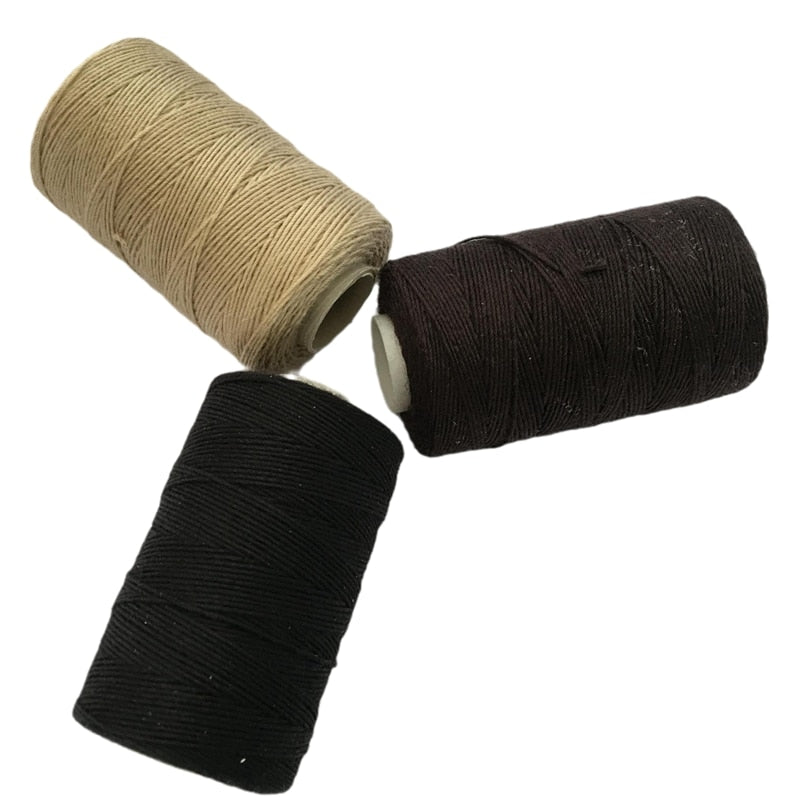 12 rolls BLACK Hair Weaving Thread Cotton Sewing Thread 1000 yards 12 rolls one box gift 1 pc 6.5cm C curved needle