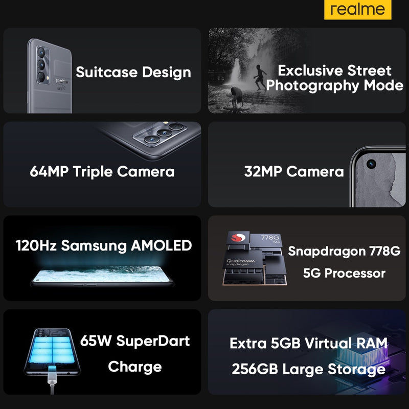 [World Premiere In Stock] realme GT Master Edition Snapdragon 778G Smartphone 120Hz AMOLED 65W SuperDart Charge Russian Version