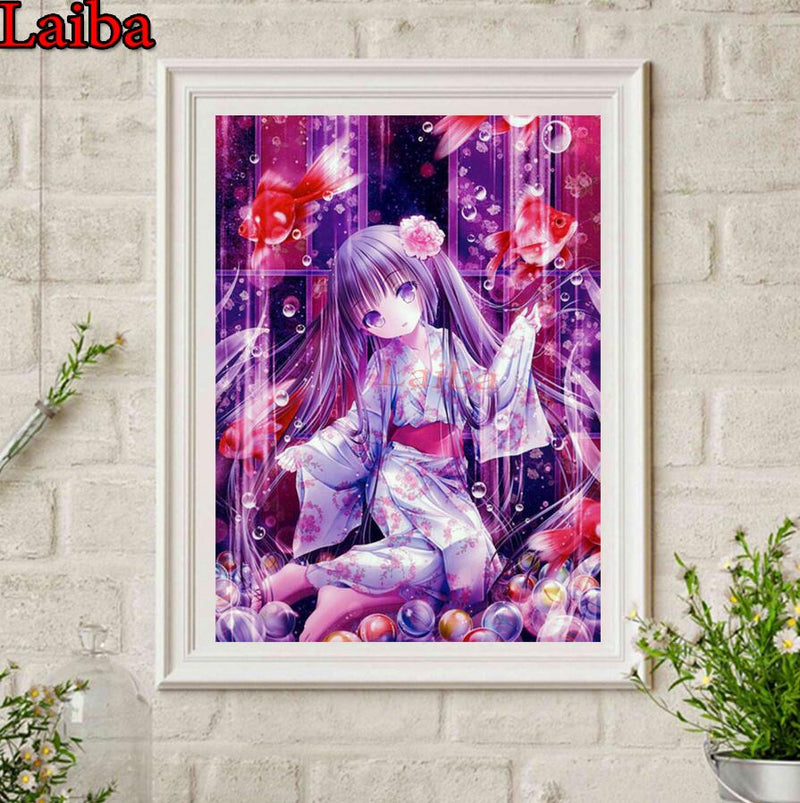 Japanese Manga Moe Anime Girls diamond mosaic full square diamond embroidery 5d diy diamond painting round drill 2020 Best gift