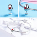 BISAER 925 Sterling Silver High Heels Shoes&Lipstick Charms Beads Wine Glass Pendant Fit Elegant Women DIY Bracelet Fine Jewelry