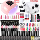 Manicure Set for Nail Extensions Gel Nail Polish Set Acrylic Kit Poly Nail Gel Set With UV LED Nail Lamp Gel Kits Nail Tools Set