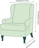 Wing back Chair Cover Jacquard Spandex Stretch Slipcovers for office Chairs Stylish 2 Piece Set With Elastic Band
