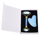 Rodillo de masaje de Jade de ópalo, juego de raspador Gouache, herramienta de Estiramiento Facial de piedra Gouache Natural, masajeador para Facial Gua Sha antiarrugas