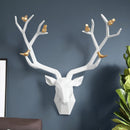 Harz 3D Big Deer Head Wanddekoration für Home Satue Dekoration Zubehör Abstrakte Skulptur Moderne Tierkopf Wanddekoration