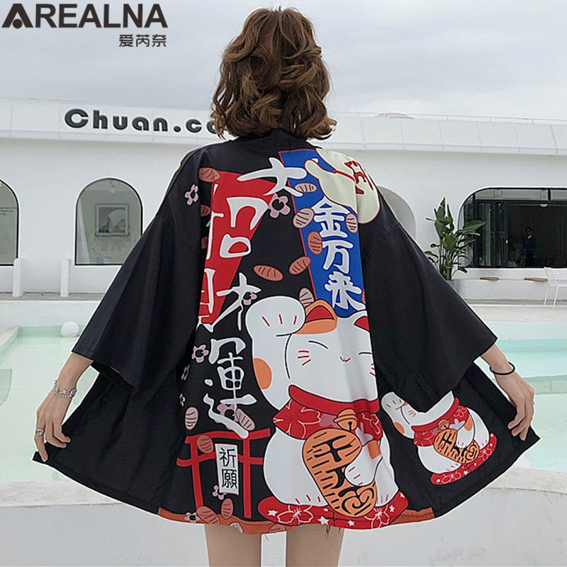 Dragon Anime Kimono Beach Girls Cosplay Dress Shirts New Korean Sunscreen Japanese Kimono Traditional Clothing Hombre Yukata Man