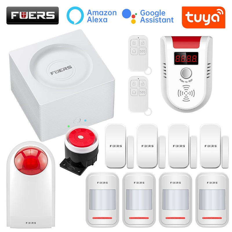 FUERS G95 Wifi GSM Alarm System Smart Life Alarm Home Security Alarm System Tuya APP Alexa 433MHz Smart Home Burglar Alarm