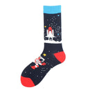 Feliz divertido Unisex pintura UFO astronauta espacio exterior cohete Star War hombres tripulación calcetines Streetwear algodón hombre monopatín vestido