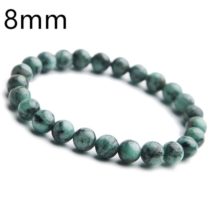 Genuine Natural Green Emerald Crystal Round Beads Bracelet 7mm 8mm 9mm 10mm Gemstone Women Stone Rarest Bracelet Jewelry AAAAA
