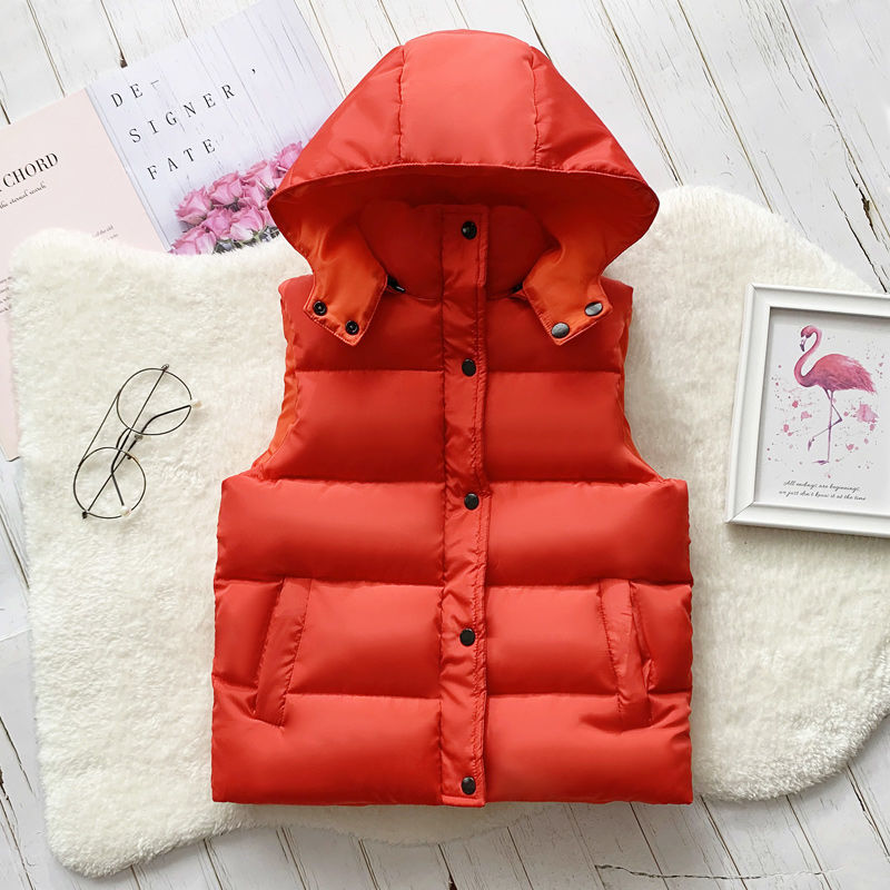 3-12Y Winter warme ärmellose Jacke für Kinder Jacke verdicken Kapuzenweste für Jungen Mädchen Kinder Weste Mantel isolierte Weste