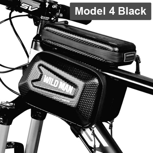 WILD MAN Waterproo Fahrrad Handytasche Oberrohr Rahmentasche Radfahren Front Beam Bag Handyhalter für 6,5 Zoll Touchscreen Fahrradtasche