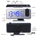 3-farbiger LED-Digitalwecker mit Radioprojektion und Spiegeluhr für Temperatur und Luftfeuchtigkeit, multifunktionale Nachtzeitanzeige