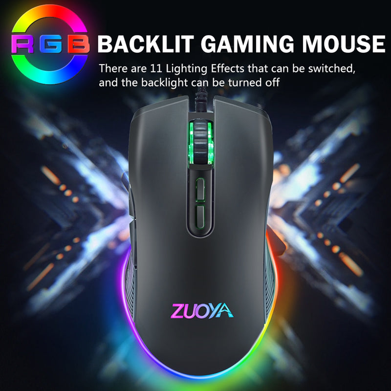 Original Wired RGB Gaming Mouse Optical Gamer Mice Adjustable DPI With Backlight For Laptop Computer PC Professional Game