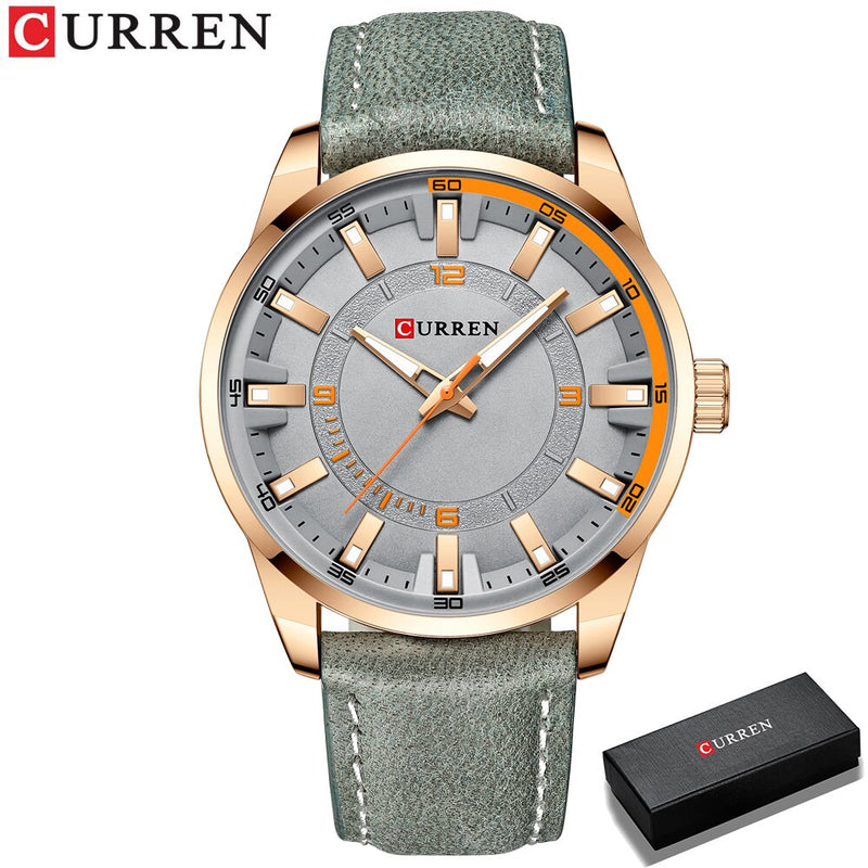 CURREN Top Brand Fashion Clock for Men Casual Leather Quartz Writwatches Colorful Waterproof Watches Relogio Masculino