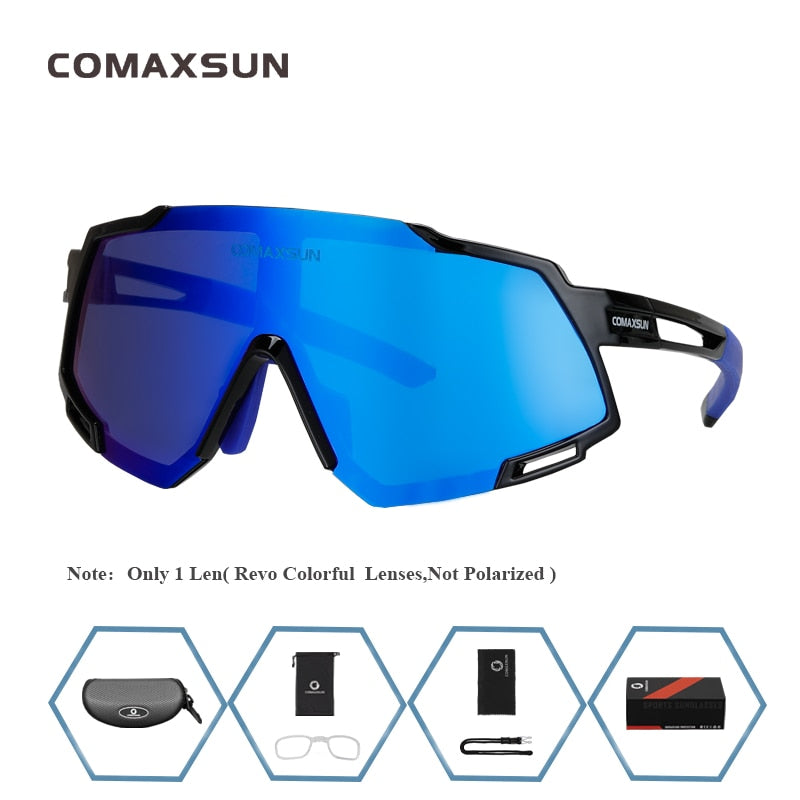 COMAXSUN Professional Polarized 5 Len Cycling Glasses MTB Road Bike Sport Mirror Sunglasses Riding Eyewear UV400 Bicycle Goggles