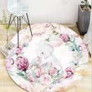 5 Sizes Kids Romm Decorative Round Carpet Fashion Cartoon Rabbit Round Area Rugs Parlor Girls Pink Bedroom Floor Mat Anti-slip