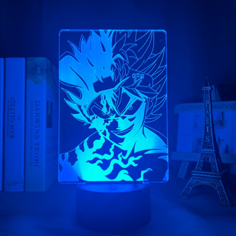Lámpara 3d Anime Black Clover Asta Light para niños Dormitorio Decoración Luz de noche Regalo de cumpleaños Manga Gadget Black Clover Asta Lamp