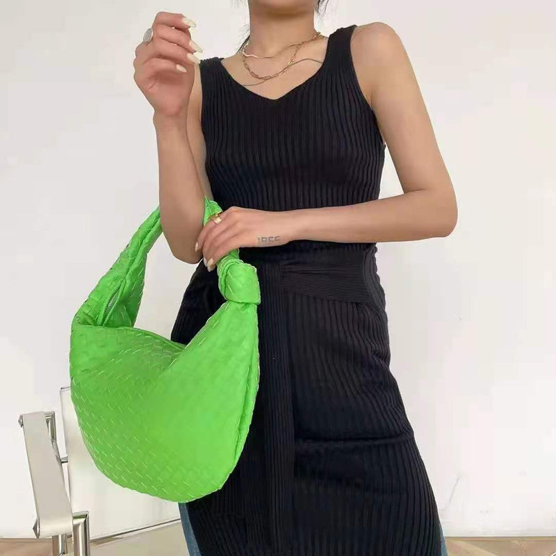 Bolso tejido de moda 2022, bolso de diseñador de lujo, bolso de mano de marca para mujer, bolsos de hombro para mujer, bolsos de primavera de PU, bolso informal de cuero