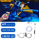 8M RGB Fiber Optic Car Interior Decorative Ambient Light App Sound Control LED Strip Cigarette Lighter Auto Atmosphere Lamp 12V