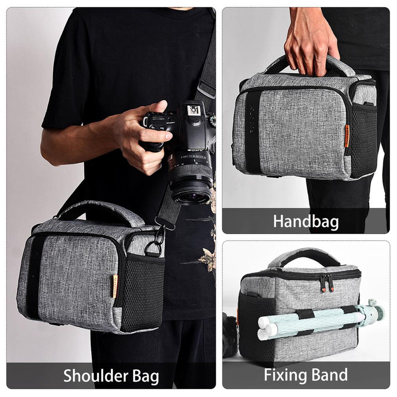 FOSOTO, bolsa para cámara Digital DSLR, bolsa de hombro impermeable, funda para cámara de vídeo para Canon, Nikon, Sony, bolsa para lente, bolsa para fotografía