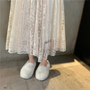 Alien Kitty Elastic High Waist Lace Skirts Womens Spring Autumn 2021 New Korean Elegant Casual A-line Black Long Skirt Female