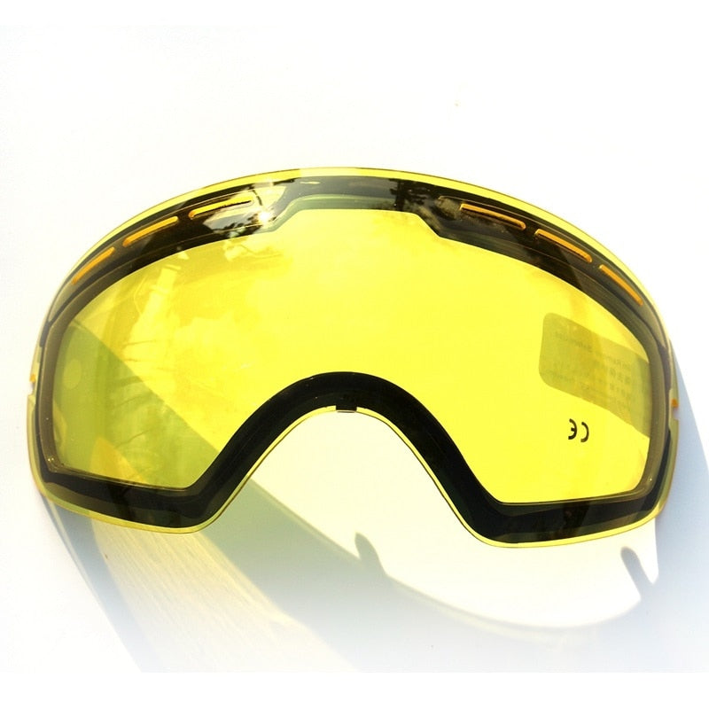 New COPOZZ brand double brightening lens for ski goggles of Model GOG-201 increase the brightness Cloudy night to use(only lens)