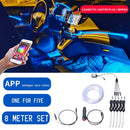 8M RGB Fiber Optic Car Interior Decorative Ambient Light App Sound Control LED Strip Cigarette Lighter Auto Atmosphere Lamp 12V