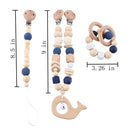 Baby Toys Silicone Beads Teethers Wooden Rings Handmade Bracelet Pacifier Chain Clips Teething Pram Stroller Bell Baby Products