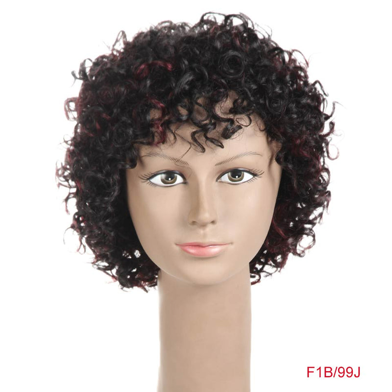 Pelucas rizadas sueltas cortas de Rebecca para mujeres negras, pelucas de cabello humano rizado Remy brasileño, peluca corta, peluca completa de Cosplay Rubio rojo