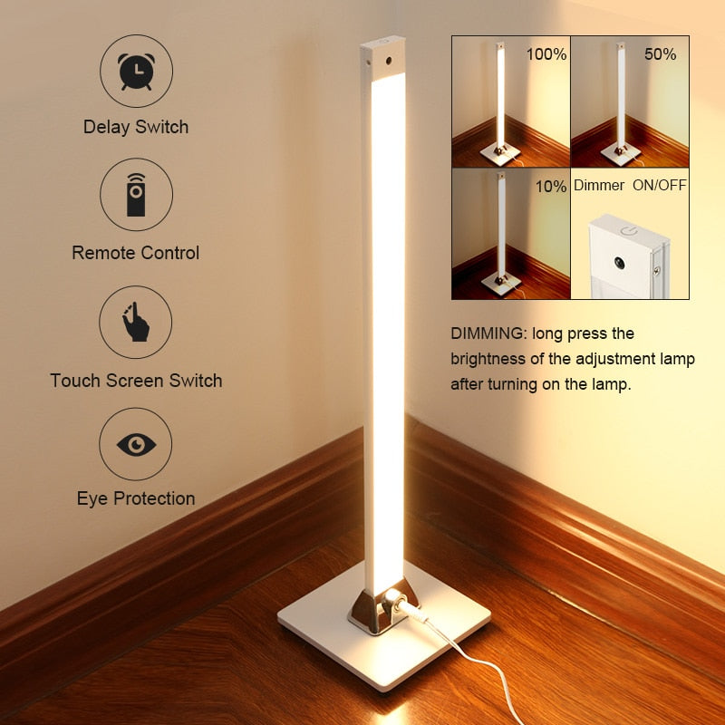 Modern LED Floor Lamp Remote Control Floor Lights Indoor Touch Dimming Living Room Bedroom Standing Lamp Home Decor Light