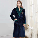 Winter Warm Paar Flanell Robe Nachtwäsche Lose Lässige Kimono Bademantel Kleid Dickes Korallenvlies Damen Nachtwäsche Nachthemd 3XL