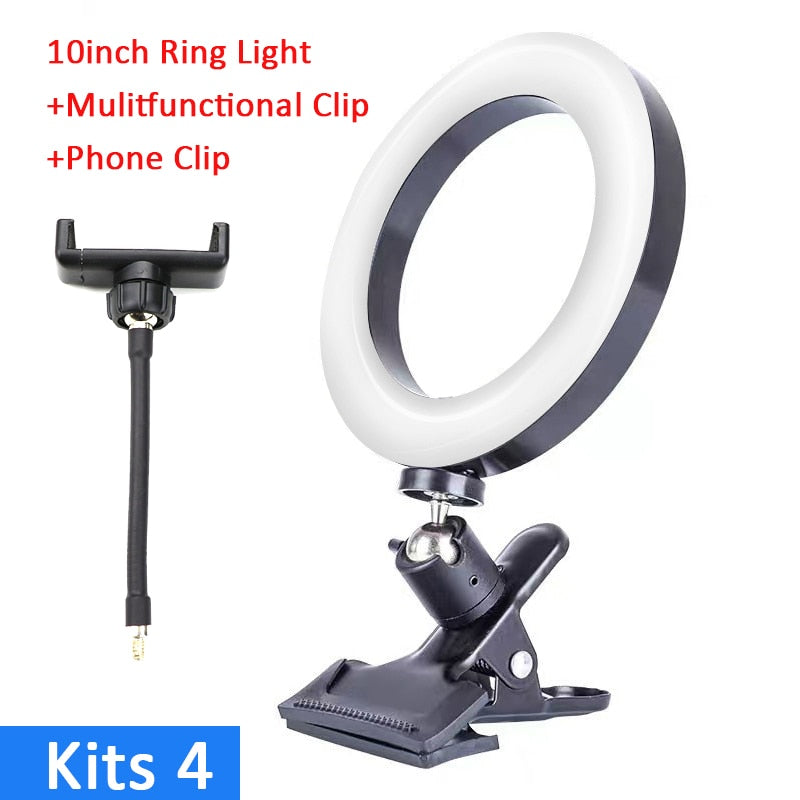 26cm/16cm Protable Led Selfie Ring Light For Youtube Live Streaming Studio Video Dimmable Photography Lighting With USB Cable