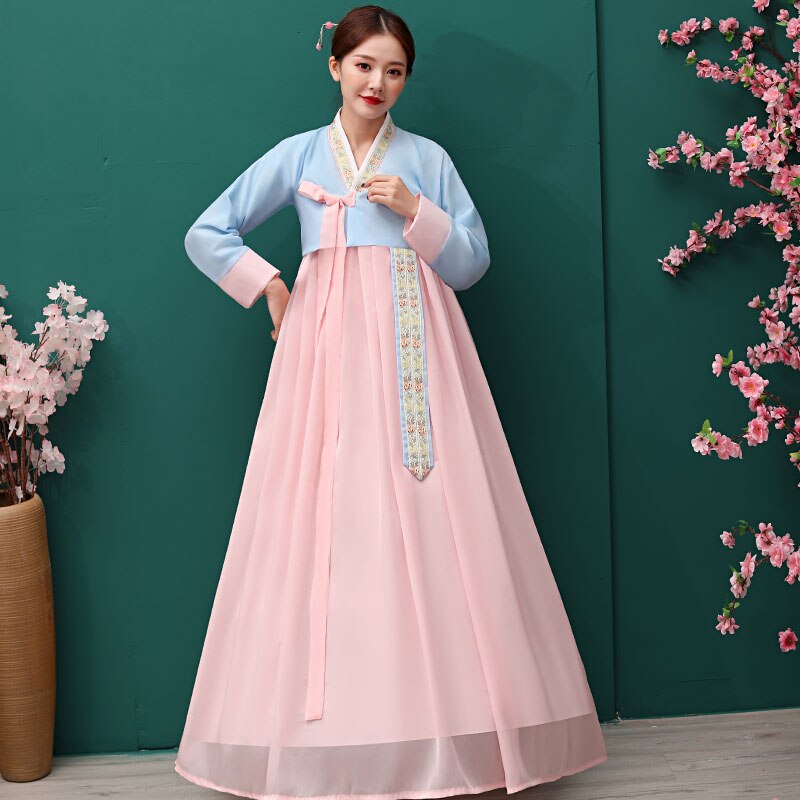 Palace Korean Traditional Costume for Women Elegant Luxury Hanbok Dress Princess Cosplay Anicent Retro Long Robe Wedding Party