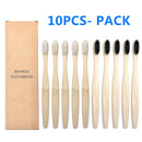 10PCS Colorful Natural Bamboo Toothbrush Set Soft Bristle Charcoal Teeth Whitening Bamboo Toothbrushes Soft Dental Oral Care