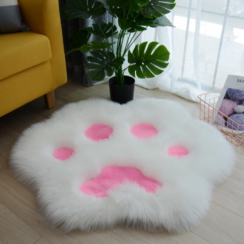 Bonito patrón de pata de gato, alfombra de felpa suave, sofá para el hogar, mesa de café, alfombrilla para el suelo, dormitorio, cabecera, carpa decorativa, regalos de navidad