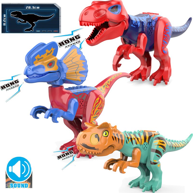 Nuevo dinosaurio Jurásico animales de la selva DIY bloques dinosaurios Mini modelos bloques de construcción ladrillos chico Dino juguetes para niños