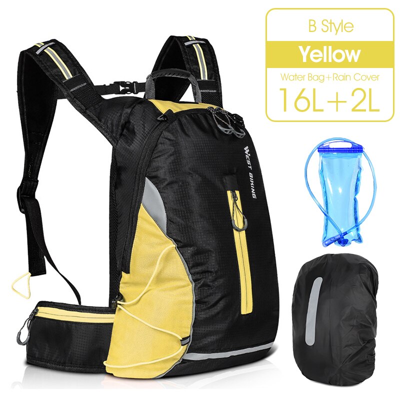 WEST BIKING 16L Bicycle Bag Ultralight Breathable Portable Bike Bag Reflective Waterproof Sports Climbing Pouch Cycling Backpack