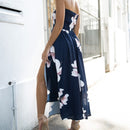 2022 Bohemian Beach Dress Women Summer Casual Sleeveless Split Floral Off Shoulder Maxi Long Boho Dress Clothing Robe Female
