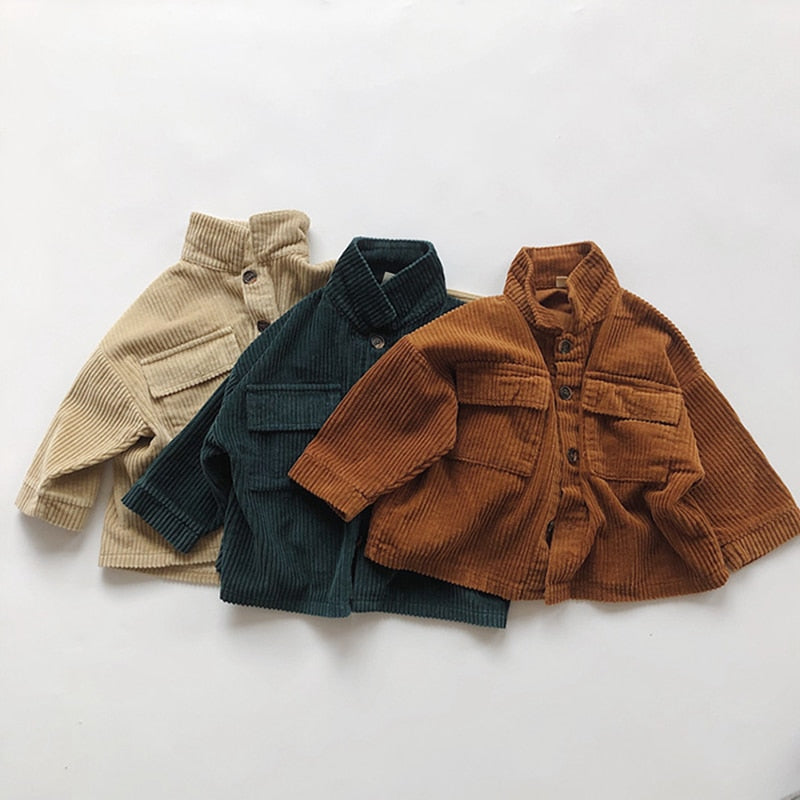 Otoño Invierno bebé niños niñas abrigo de pana estilo coreano japonés ropa para niños bebé niño niña chaqueta de manga larga abrigo para niños