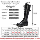 Gdgydh 2021 Autumn British Style Knee-high Boots For Women Plus Size 34-43 Female Boots Round Toe Low Heels Women Shoes Winter