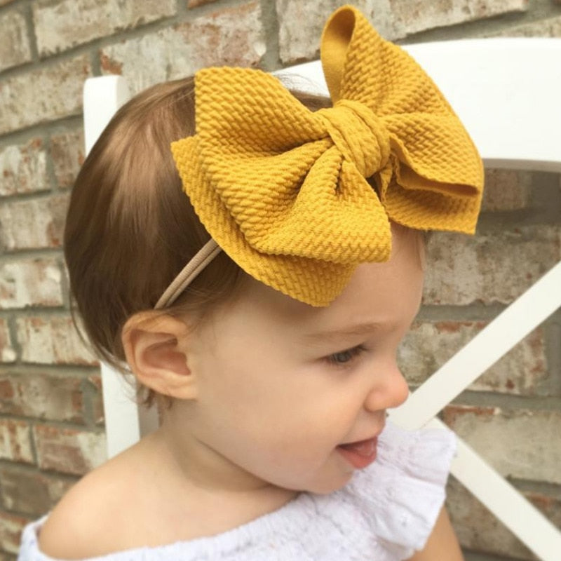 Big Bow Stirnband Haarband Mädchen Baby geknotet Turban Kopf wickelt elastisch 14 Farben