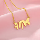 Butterfly Initial Necklace For Women Stainless Steel Gold Chain A-Z Letter Necklace Pendant Bijoux Femme 2020 Boho Jewelry Gift