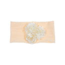 Nishine suave estiramiento satén Rosa flor bebé diadema nudo recién nacido ancho Nylon diademas turbante niñas sombreros niños foto Props
