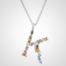 ANDYWEN 925 Sterling Silver 26 Letters Gold Initial  A B Pendant Necklace Thin Long Chain Adjustable Mini P G CZ Jewelry