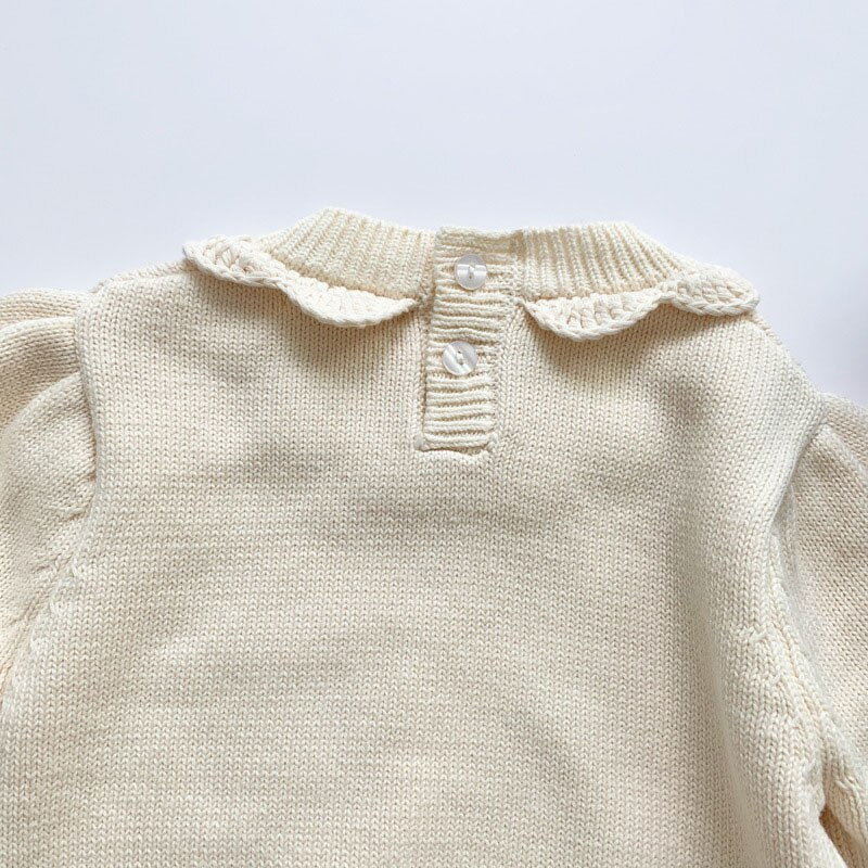 New 2020 Kids Girls Long Sleeve Knit Lace Sweater Autumn Winter Baby Clothing Girls Pullover Sweaters 1-7Yrs