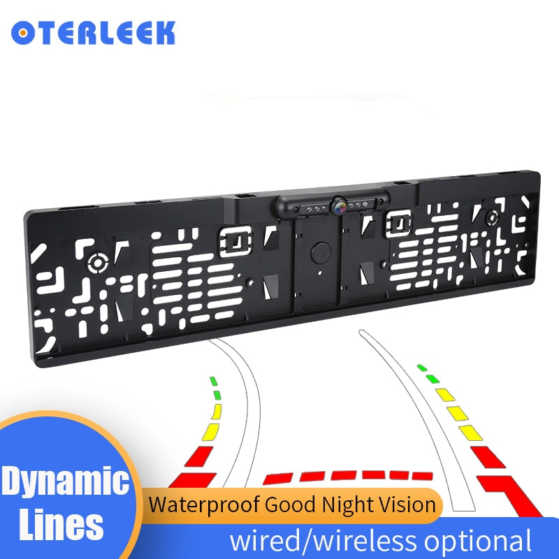 New Arrival!Dynamic Trajectory European License Plate Frame Rear View Camera System With Night Vision IR Lights