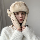 HT2876 Russian Hat Thick Warm Women Winter Hat Ladies Earflap Trapper Snow Ski Cap Female Mask Ushanka Fur Hat Women Bomber Hat